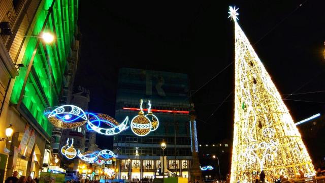 Luces de Navidad en A Coruña.
