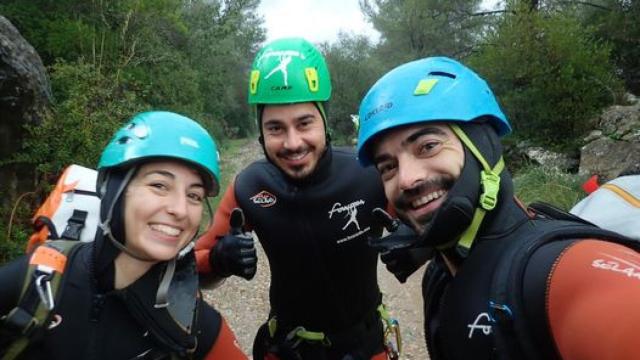 Marina, Luis y Martín, los tres aventureros, horas antes de la tragedia.