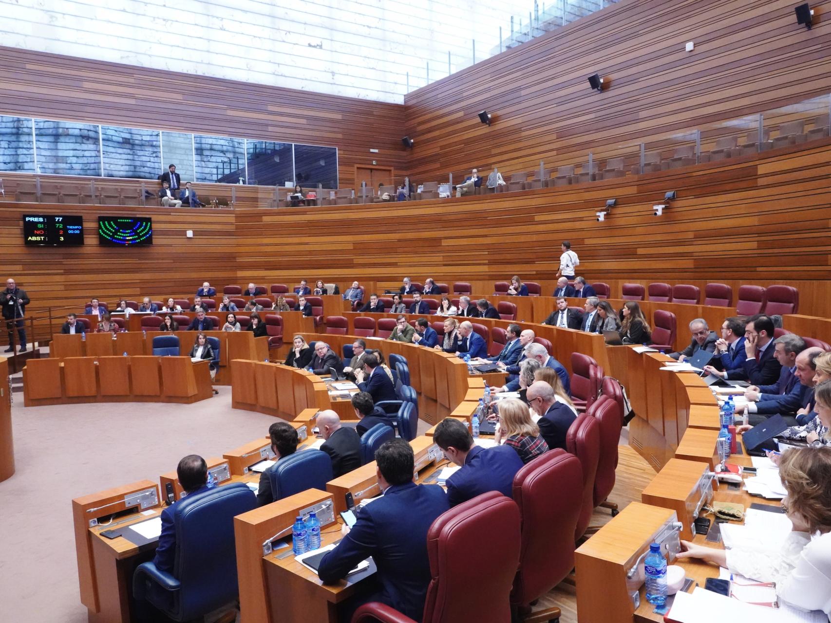 Imagen de una votación en el pleno de las Cortes de este miércoles.