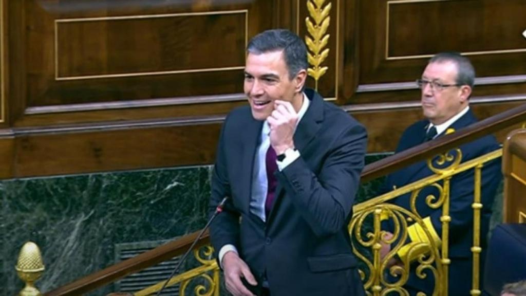 Pedro Sánchez, presidente del Gobierno, este miércoles en el Congreso de los Diputados.