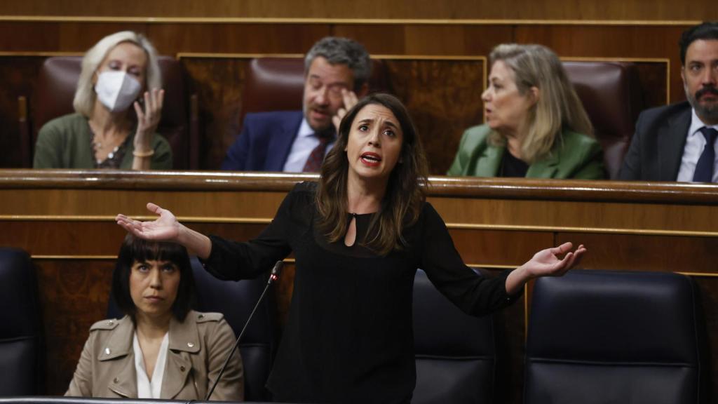 Irene Montero, durante su intervención en la sesión de control al Gobierno este miércoles.