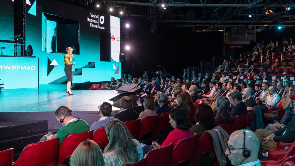 Carly Fiorina durante su intervención en WOBI Madrid 2022.