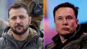 El presidente de Ucrania, Volodímir Zelenski, y Elon Musk, fundador de Tesla y dueño de Twitter.