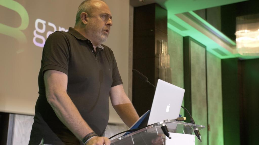 Enrique Arriaga, vicepresidente del Cabildo de Tenerife, durante la presentación de Gamelab.