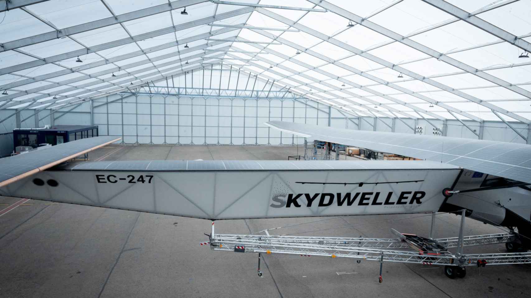 Vista general de la parte superior del avión solar de Skydweller
