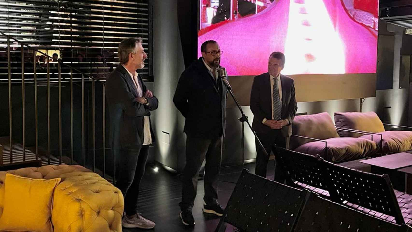 Pepe Solla, Luis Cabaleiro y Abel Caballero en la inauguración del Palacio de la Oliva.