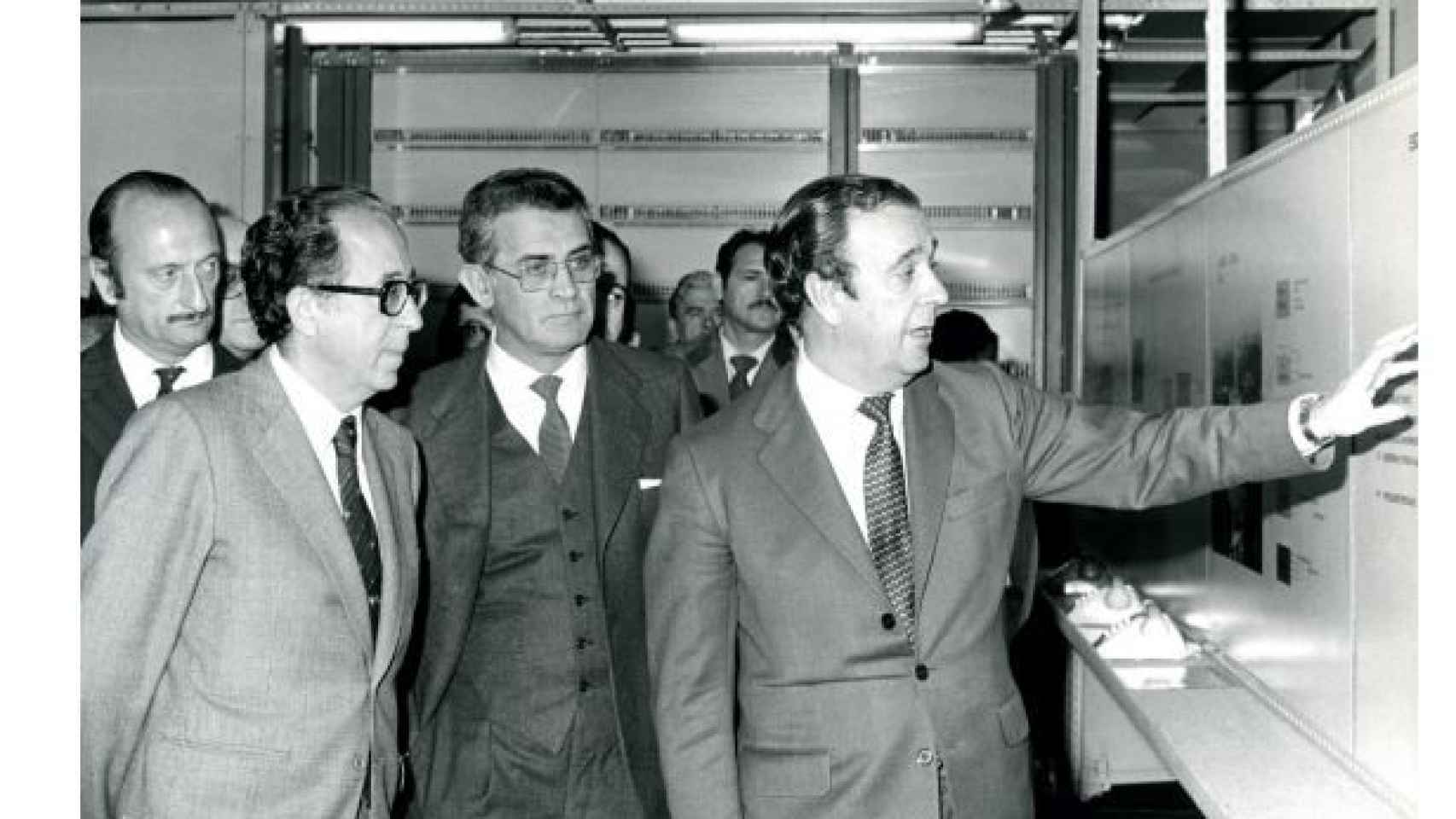 Inauguración de la central AXE de Madrid Atocha en 1980.