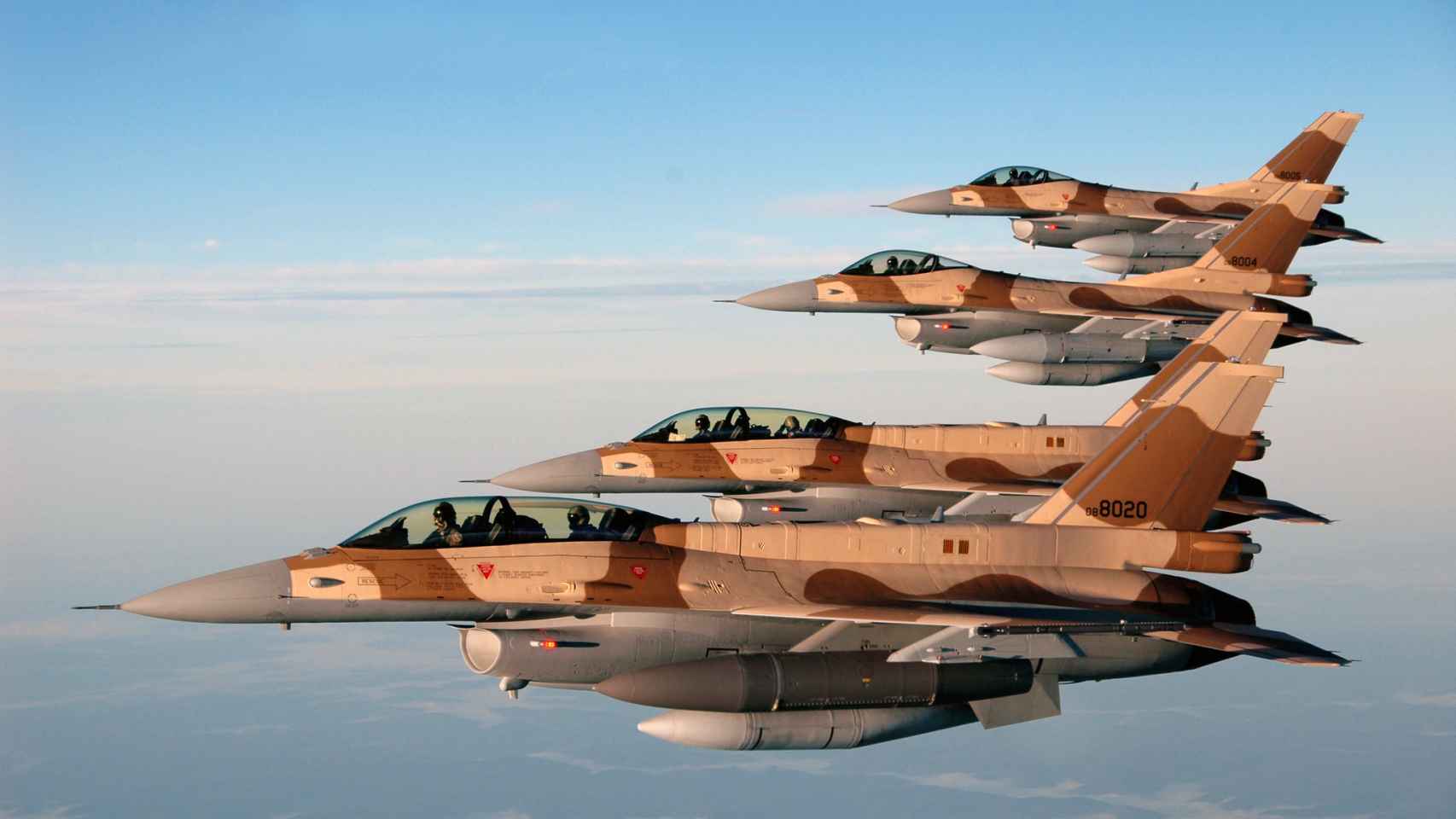 Formación de cazas F-16 de Marruecos