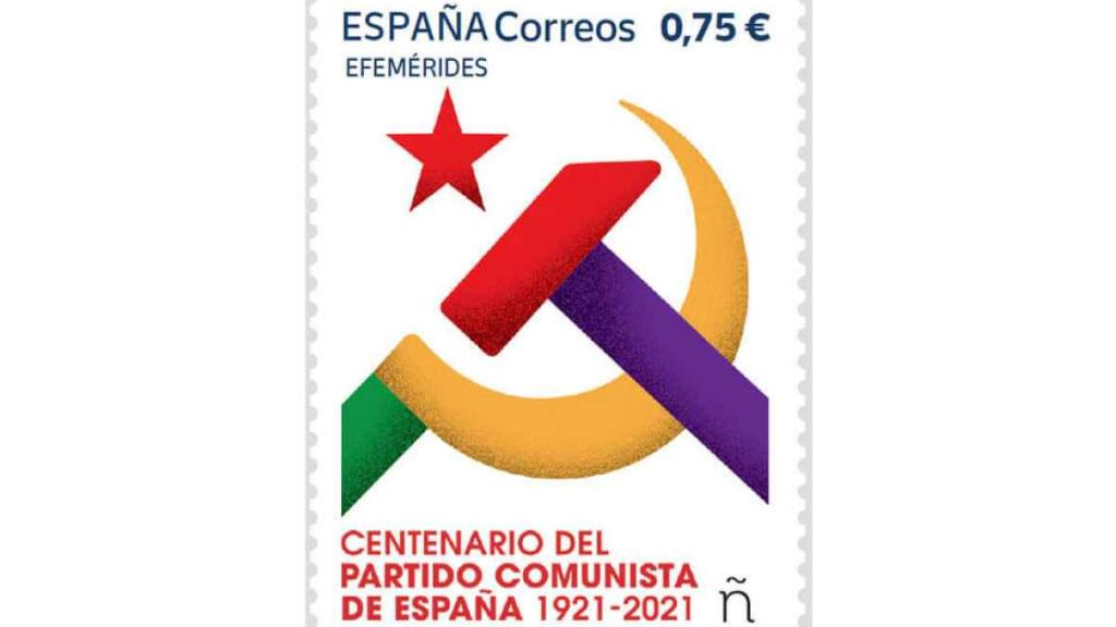 El sello dedicado por Correos al Partido Comunista.