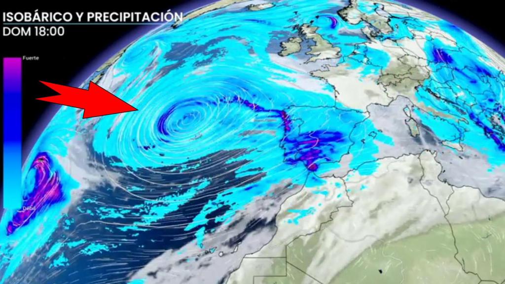 La mayor de las tres borrascas que afectará a España durante el puente. ElTiempo.es