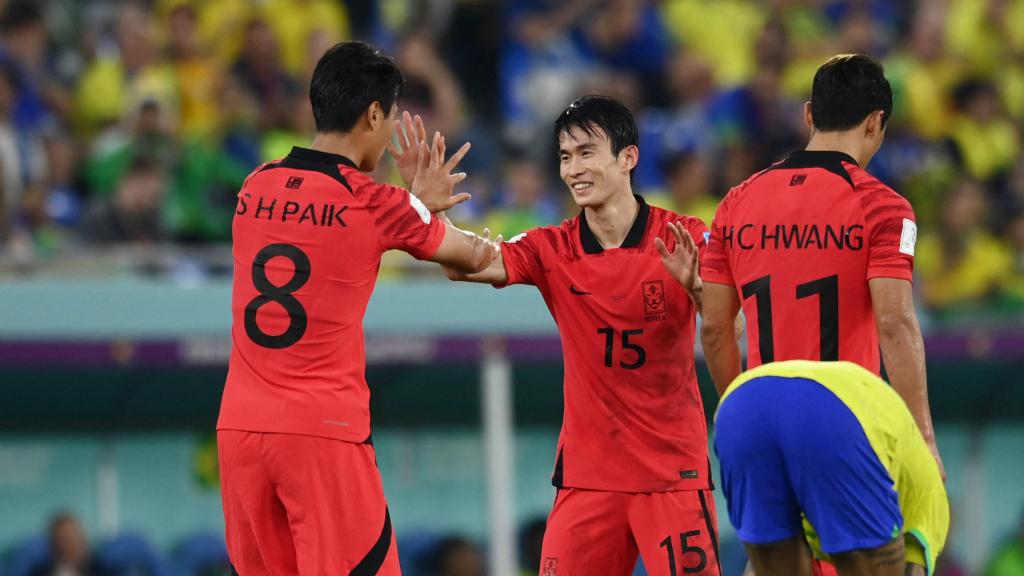 Celebración del gol de Corea