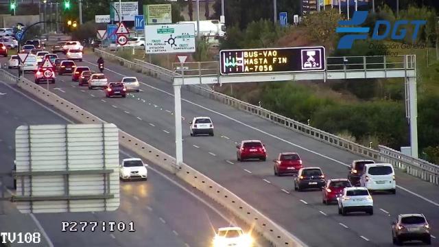 Imagen de los mensajes informativos del Bus-VAO al PTA de Málaga.