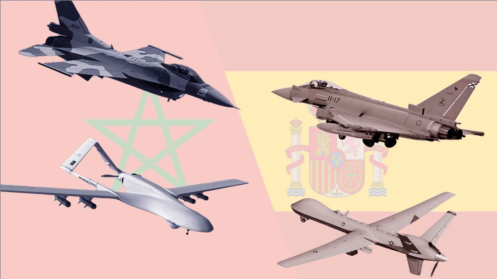 Cazas y drones de España y Marruecos