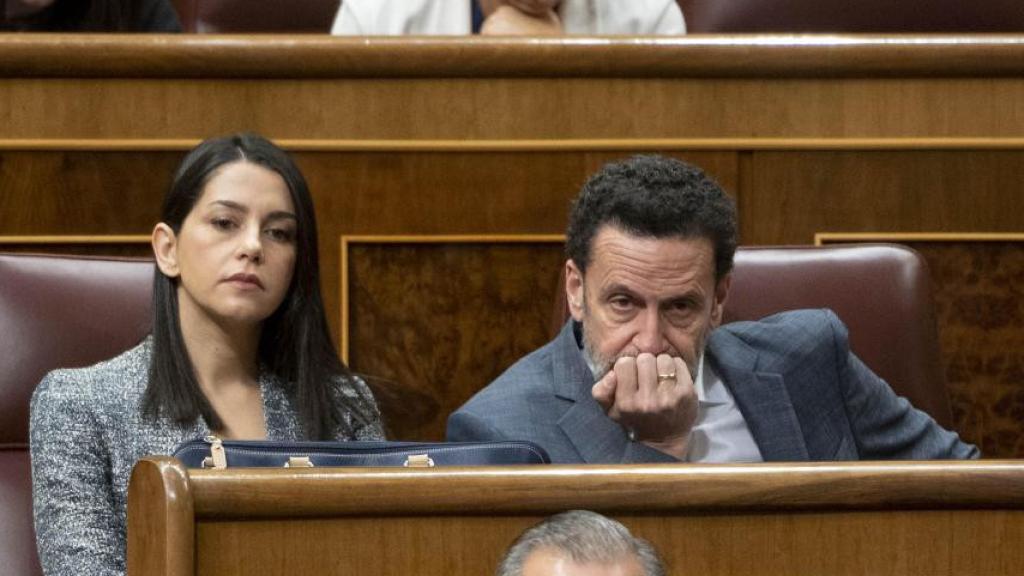 Inés Arrimadas y Edmundo Bal, en sus escaños del Congreso.