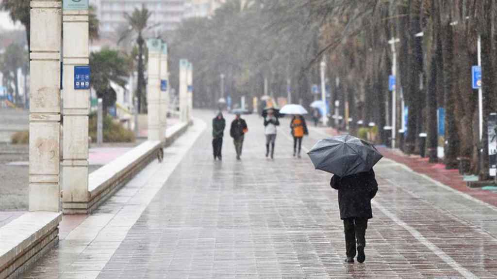 La lluvia y el viento en Málaga.