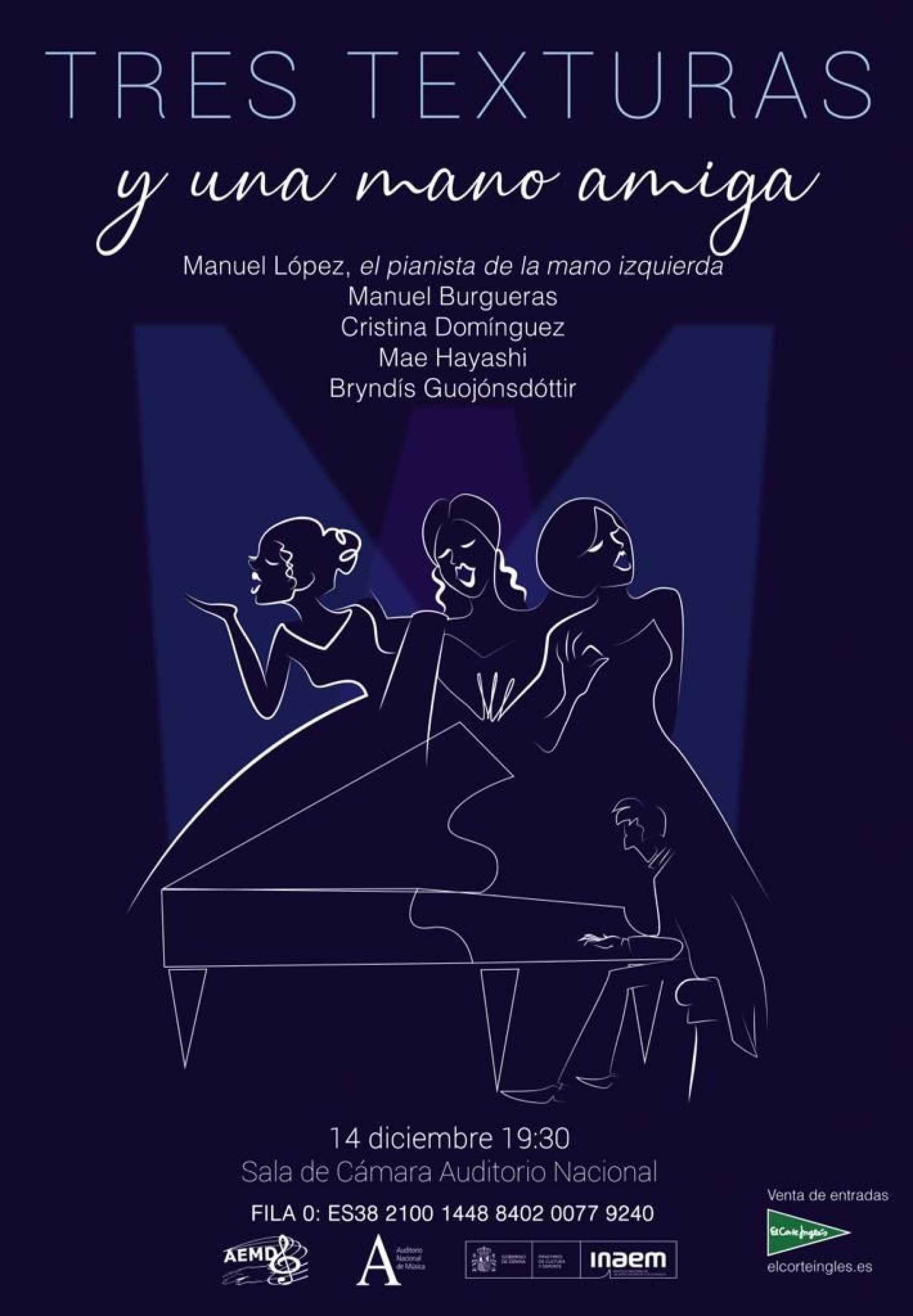 Cartel del concierto benéfico del 14 de diciembre en el Auditorio Nacional