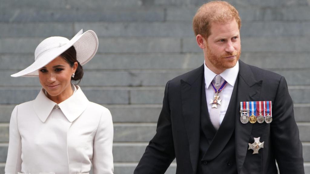 Meghan Markle y el príncipe Harry en el Jubileo de Platino de la reina Isabel II.