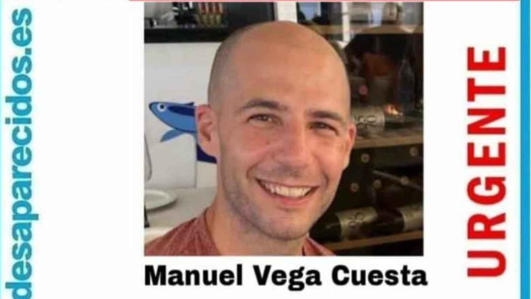 Cartel de la desaparición de Manuel Vega en Málaga.