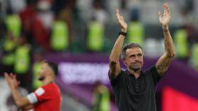 Luis Enrique tras el partido con Marruecos.