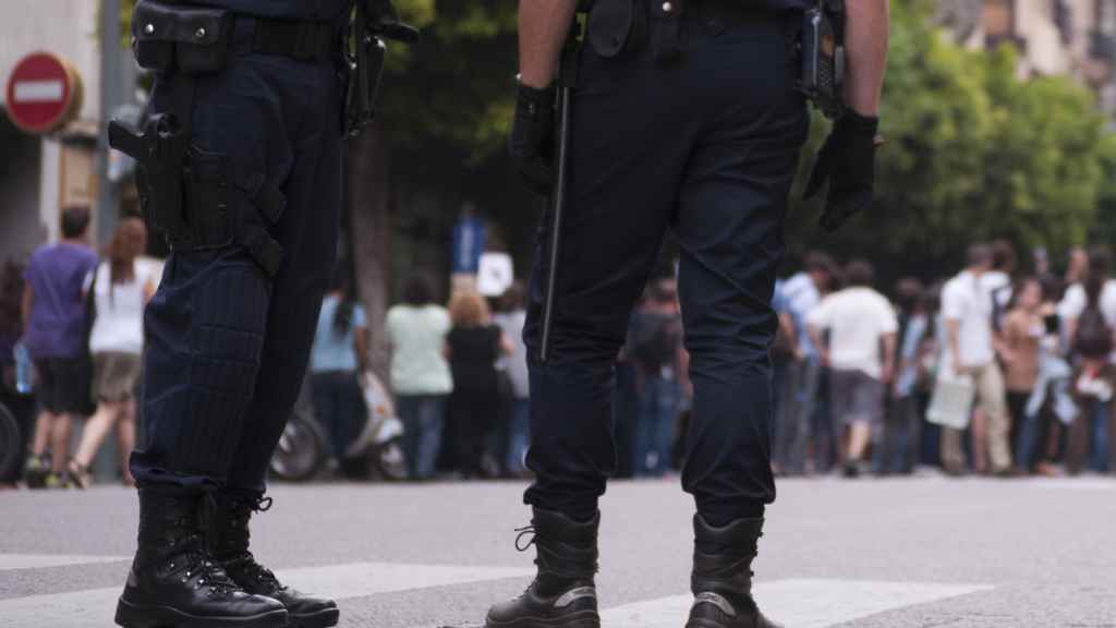 Policía antidisturbios en una demostración.