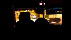 Imagen tomada desde el interior del autobús en la madrugada del miércoles