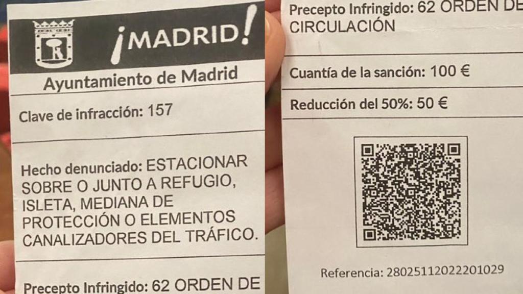 Supuesta denuncia falsa que se está dejando en los coches en Madrid.