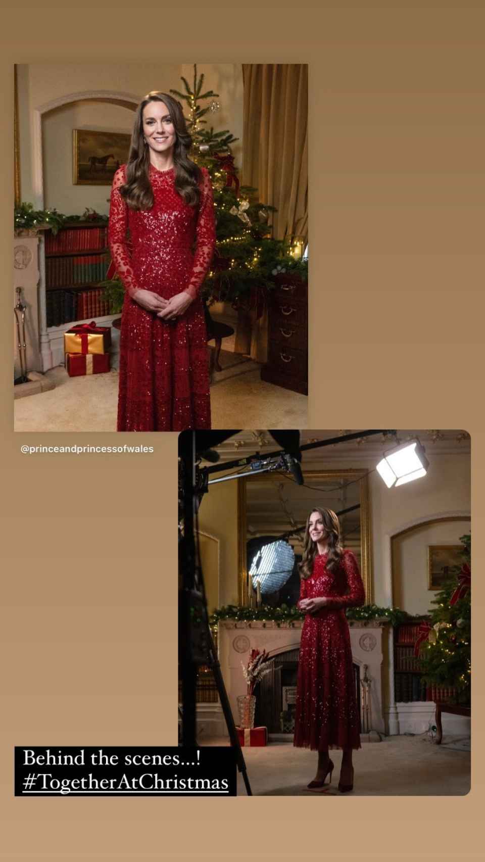 Kate Middleton en el 'behind the secenes' de su mensaje navideño.