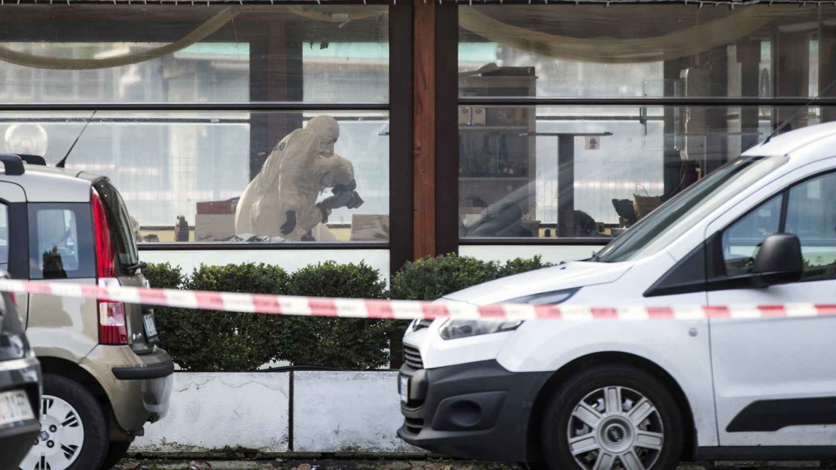 Imagen de la Policía italiana trabajando sobre el lugar