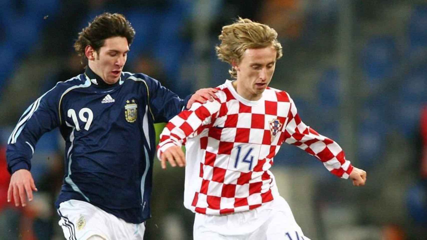Leo Messi y Luka Modric, en 2006