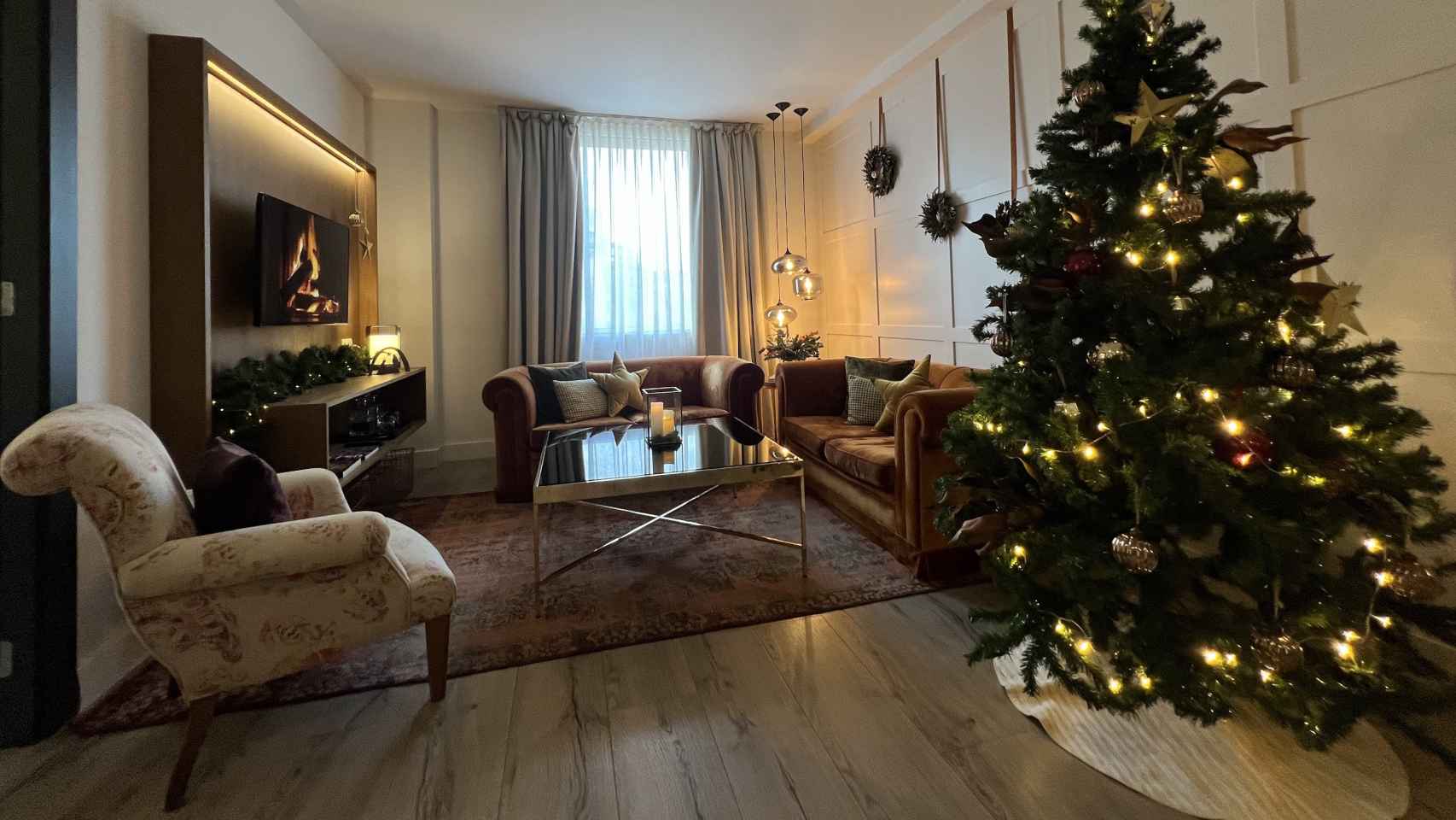 La suite del Hotel Gallery con decoración navideña