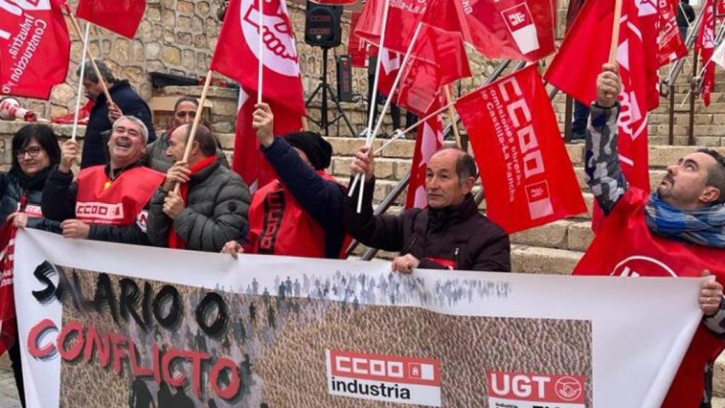 Representantes de CCOO en la anterior huelga del calzado.