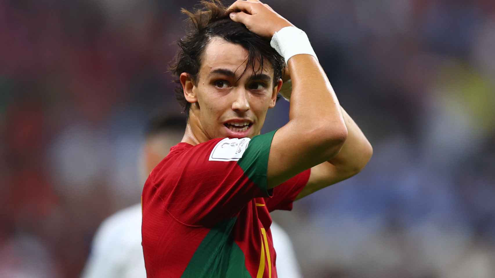 Joao Félix durante un partido un partido de Portugal en el Mundial