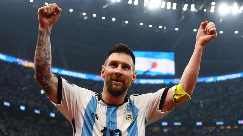 Celebración de Leo Messi del tercer gol de la selección de Argentina en semifinales del Mundial de Qatar 2022