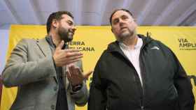 Oriol Junqueras junto al líder de ERC en Gerona, Quim Ayats, en un acto celebrado el pasado 29 de noviembre.