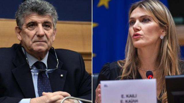 El exparlamentario europeo Pier Antonio Panzeri y Eva Kailí.
