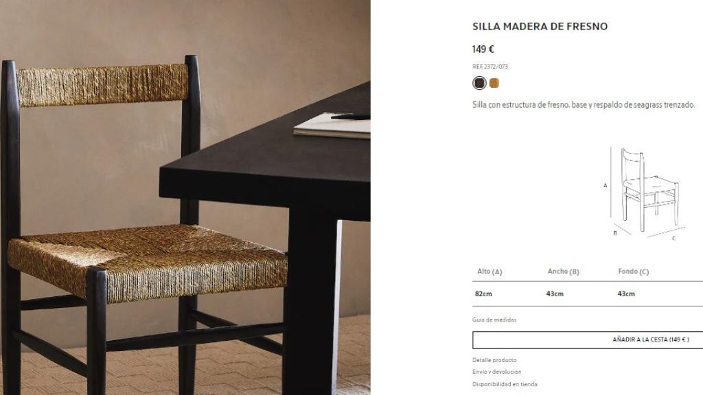 Silla madera fresno.