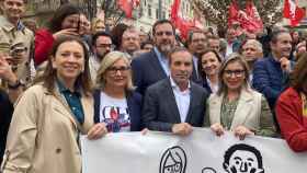 Algunos de los dirigentes de Cs en la provincia de Alicante en una manifestación.