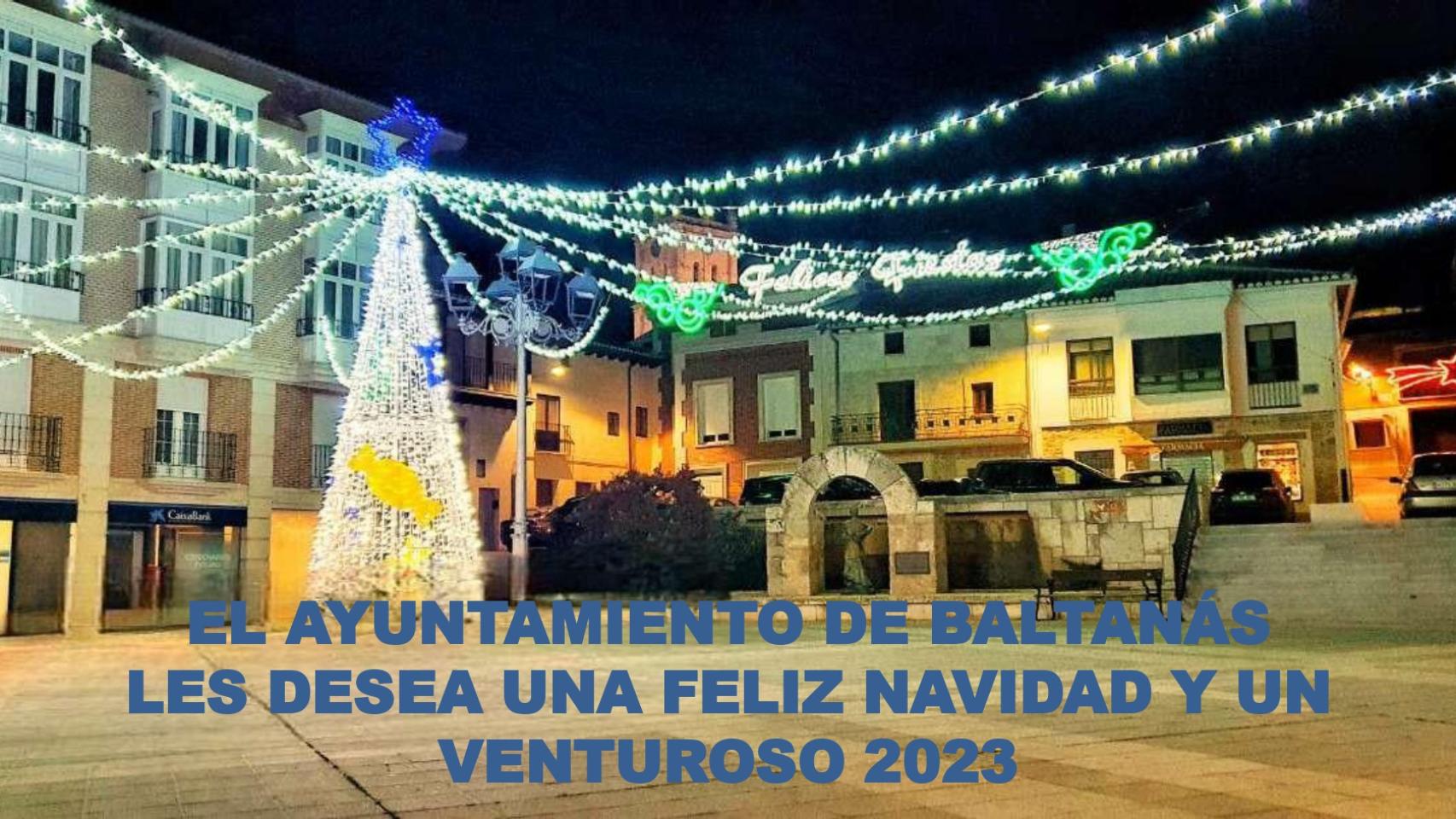 Baltanás con la decoración de Navidad