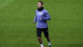 Cristiano Ronaldo durante un entrenamiento en su etapa como jugador del Real Madrid