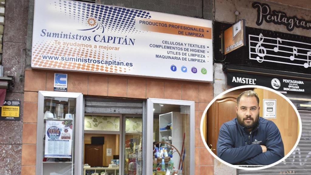 José Alberto Pérez en la nueva tienda de Suministros Capitán