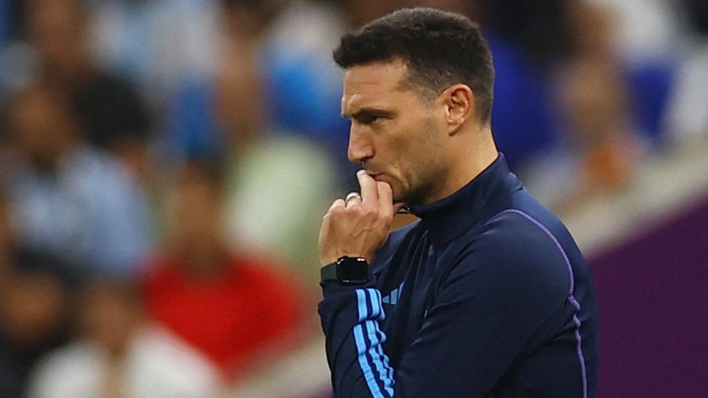 Lionel Scaloni, durante un partido de la selección de Argentina