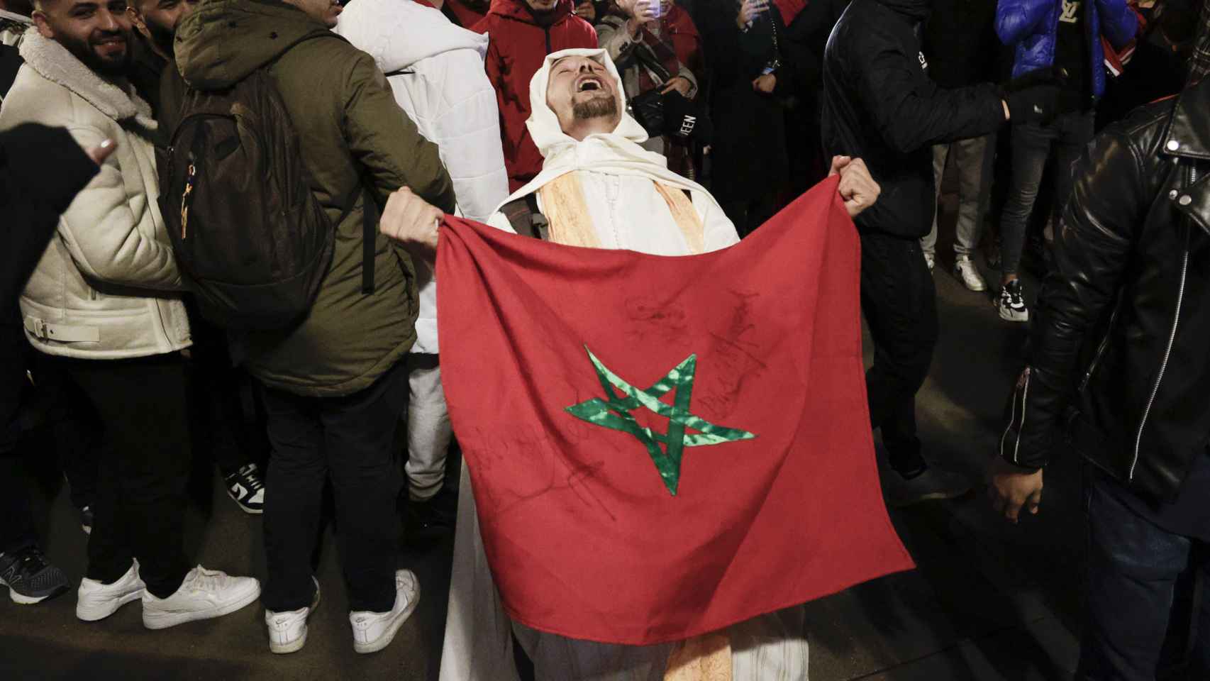 Aficionados marroquíes en Barcelona.