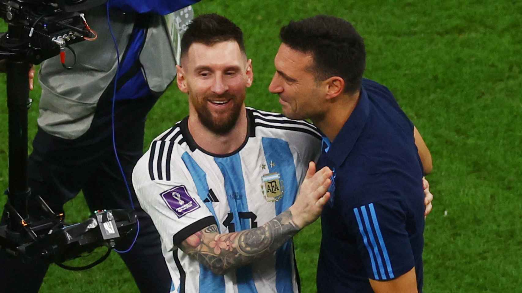 Messi y Scaloni, durante el Mundial de Qatar