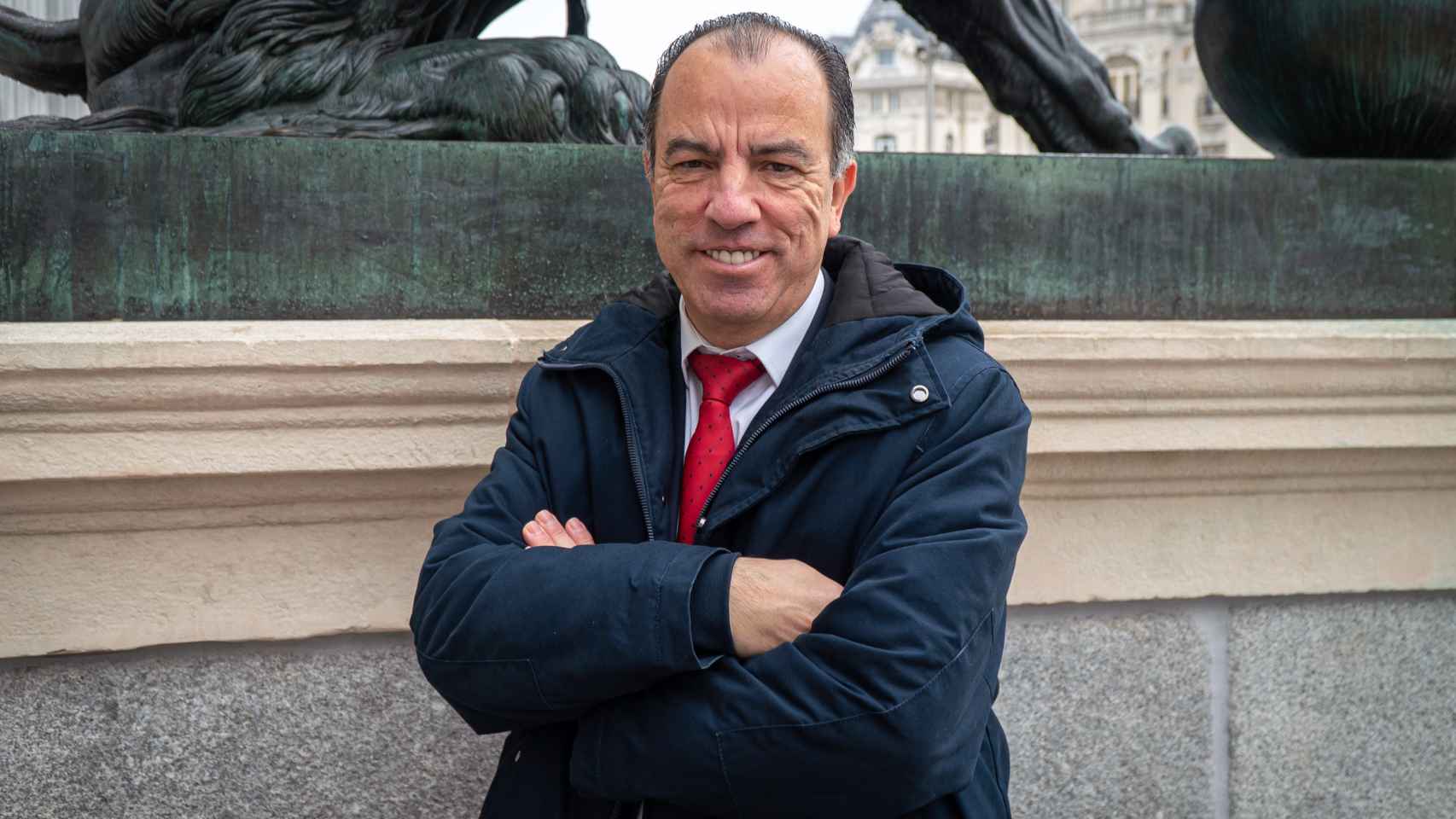 Carlos García Adanero, este jueves en el Congreso, durante su entrevista con EL ESPAÑOL.