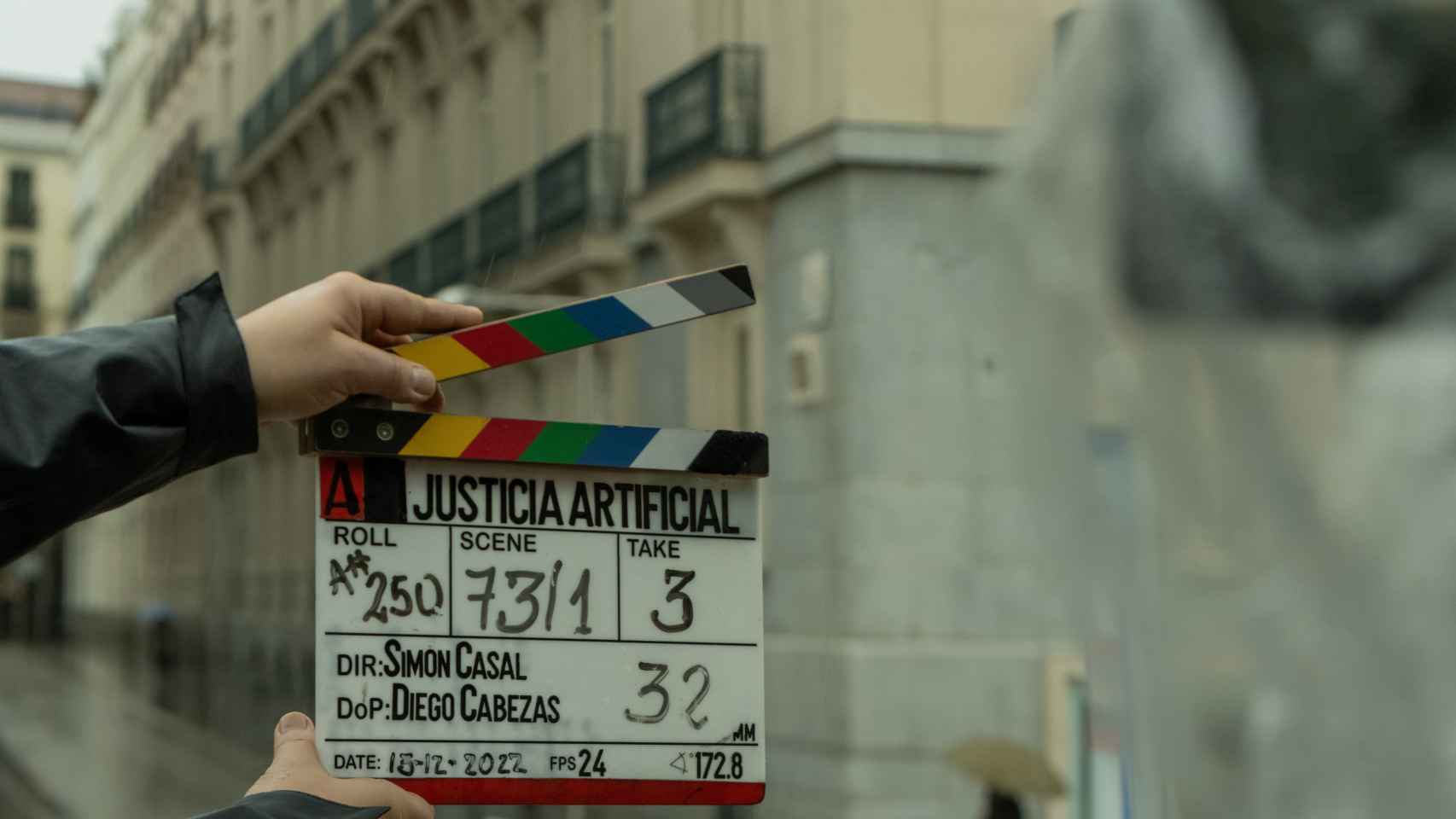 Rodaje de 'Justicia Artificial' en Madrid.