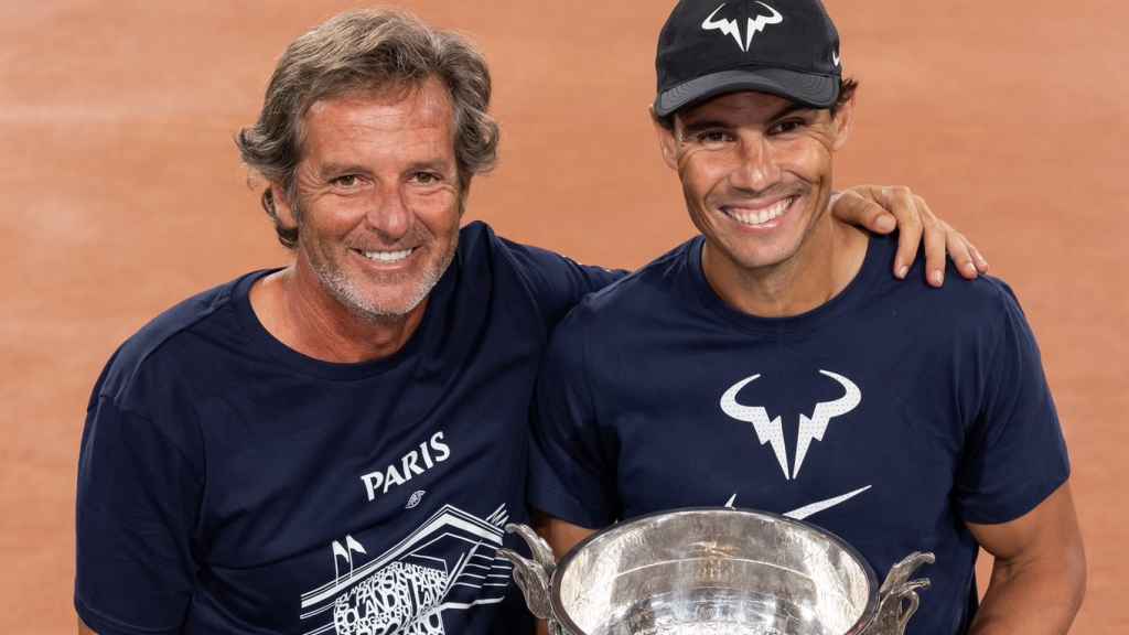 Francis Roig junto a Rafa Nadal en Roland Garros