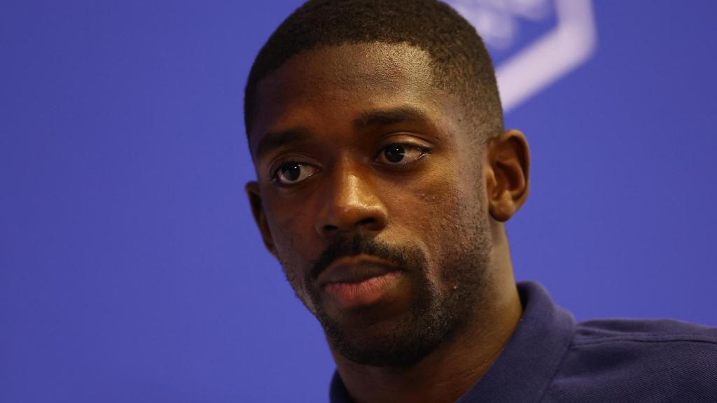 Ousmane Dembélé, en rueda de prensa con la selección de Francia durante el Mundial de Qatar 2022