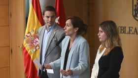 Juan Lobato (PSOE), Mónica García (Más Madrid) y Alejandra Jacinto (Unidas Podemos).