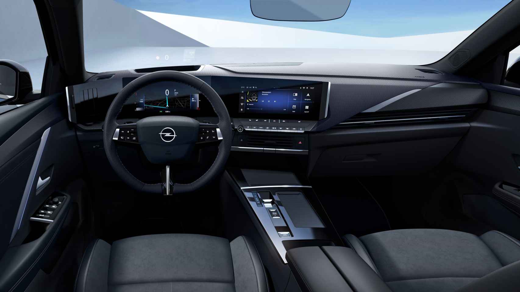 El Opel Astra tiene en su interior dos pantallas de 10 pulgadas que forman un amplio módulo digital.