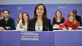 La ministra de Derechos Sociales y secretaria general de Podemos, Ione Belarra, este sábado durante el Consejo Ciudadano Estatal.